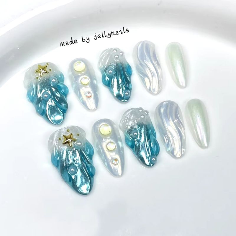 nail box móng thiết kế sóng biển xinh đẹp