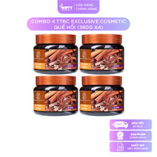 Combo 4 Tẩy Tế Bào Chết Toàn Thân Exclusive Cosmetic Chiết Xuất Quế Hồi & Cafe (380g x 4)