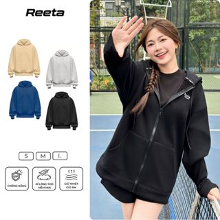 Áo khoác HOODIE ZIP nỉ bông lông cáo nam nữ unisex khóa kéo local brand Reeta-A3043