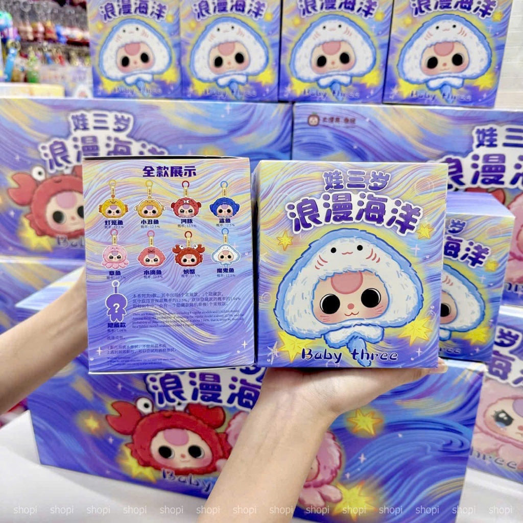 [𝐒𝐚̆̃𝐧 𝐒𝐡𝐢𝐩 𝐇𝐨𝐚̉ 𝐓𝐨̂́𝐜] CHÍNH HÃNG Blindbox Baby Three Ocean (bé Ba Đại Dương) - Baby Three Hải Sản 
