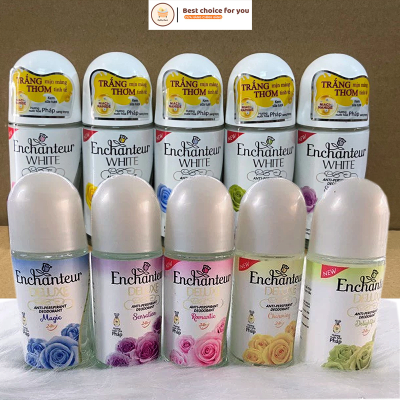  Lăn khử mùi trắng da Enchanteur Charming 50ml  đủ màu  