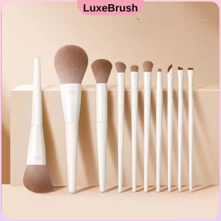 Bộ cọ trang điểm chuyên nghiệp 12 cây, tán nền phủ phấn đánh kem che khuyết điểm, cọ bóng mắt lông mềm LuxeBrush