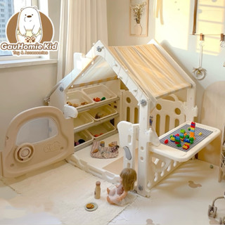   tặng Lego  Lều Ngôi Nhà PC Hàn cho bé chất liệu nhựa cao cấp Lionf | Tích hợp bàn Lego và hộp lưu trữ đa năng GauHomie 