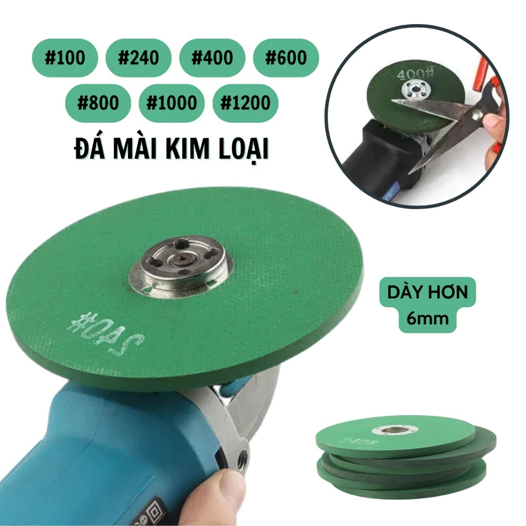 ✨️✨️Đá mài dao kéo KHAISON, mài kim loại dày 6mm gắn máy mài góc, máy cắt cầm tay