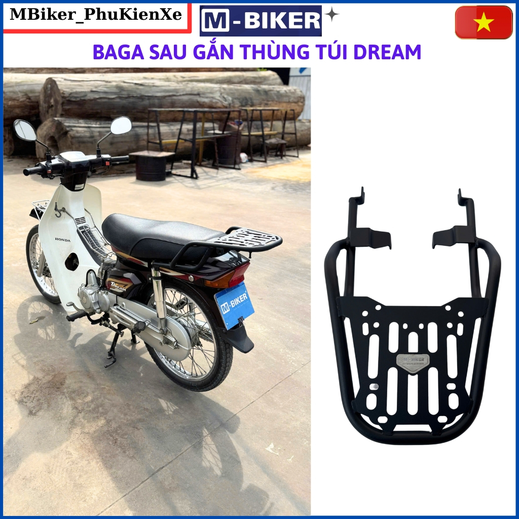 Baga Dream, baga sau dream, baga gắn thùng túi Dream, cảng sau Dream, phụ kiện Dream mbiker