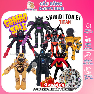 (TẶNG 50 STICER SKIBIDI TOILET) Combo 2-3-4-5 Gấu bông Titan Cameraman V2 Titan Speakerman V2,Drill Clock Man-Happy Hug
