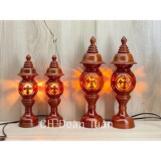 đèn thờ gỗ thánh giá kèm bóng (giá bán /1 cái)-Đèn gỗ công giáo