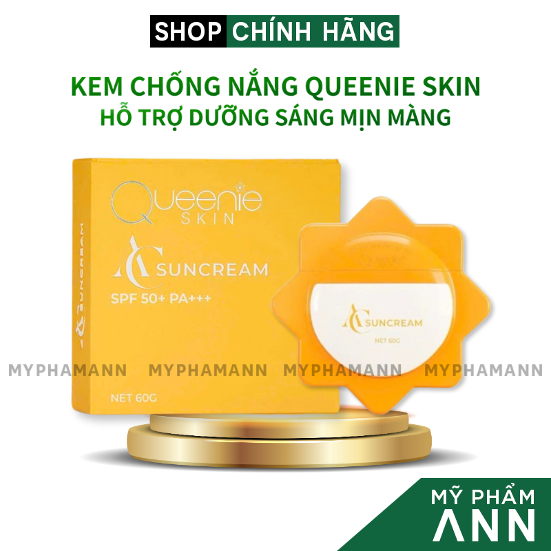 Kem Chống Nắng Queenie Skin SPF50 PA+++ 60g Cao Cấp - Mỹ Phẩm Queenie Skin Chính Hãng