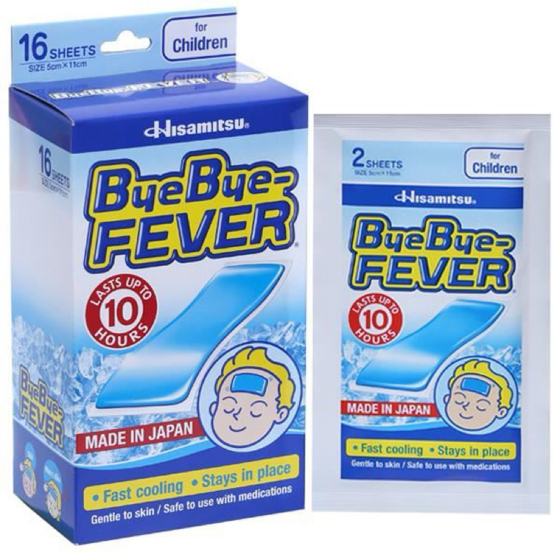 Dán hạ sốt— Miếng dán giảm sốt, hạ nhiệt nhanh Bye Bye Fever Hisamitsu kéo dài đến 10 giờ , gói 2 mi