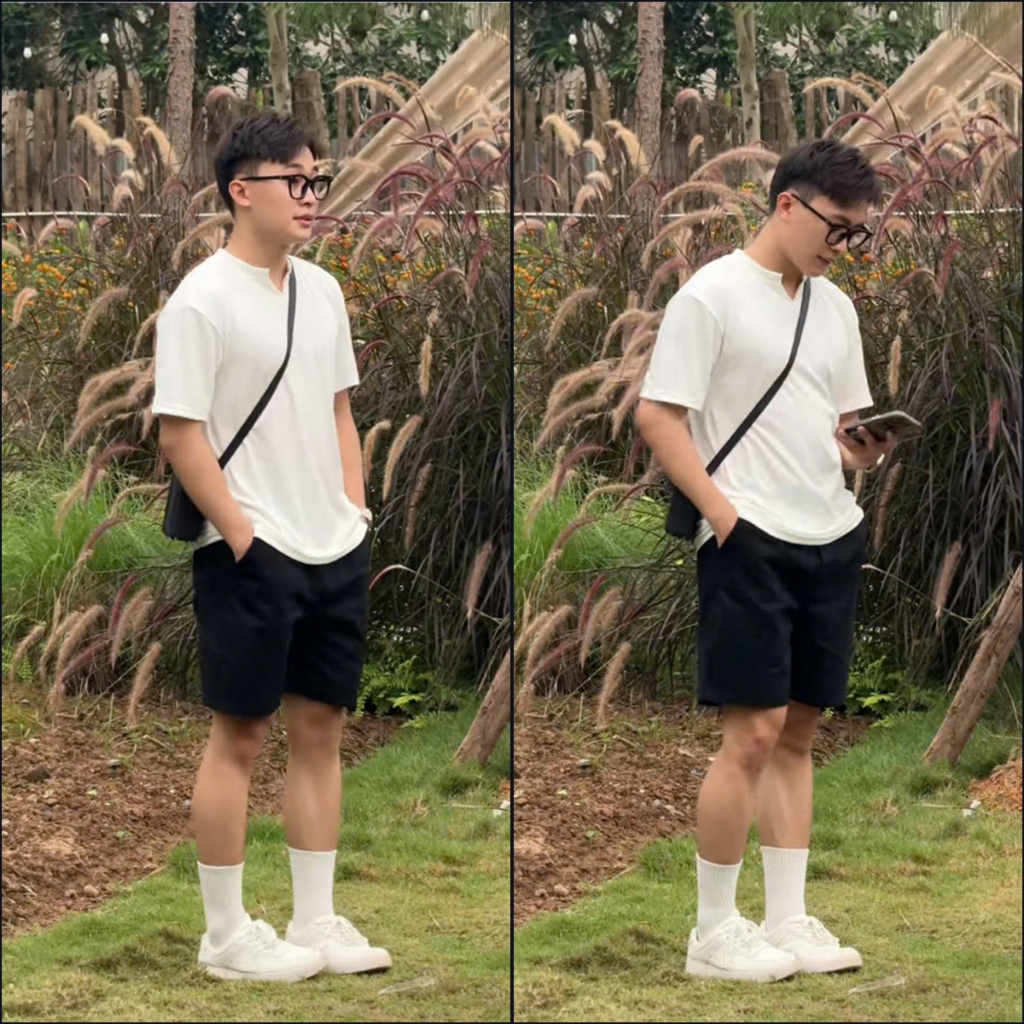(Combo 2 Quần Short) Kaki Dù PN Store1993 dáng Trên Gối Bản Nâng Cấp đường May Menswear Nam Kem Nhung QS03 | BigBuy360 - bigbuy360.vn