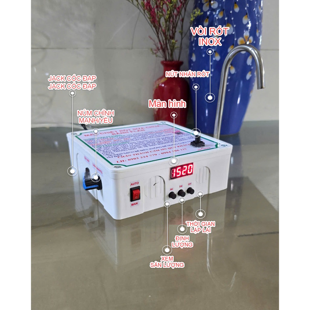 [Có màn hình/ rót 3 chế độ] Máy rót sữa chua, nước mắm, nước tương, tinh dầu, nước hoa tự động định lượng từ 10ml500ml