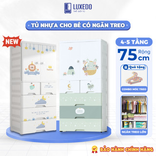 Tủ Quần Áo Nhựa Cho Bé, Tủ Nhựa Trẻ Em Có Ngăn Treo, Bánh Xe Tiện Lợi, Chất Liệu Nhựa An Toàn