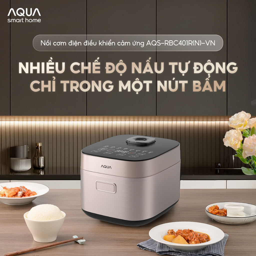 [HỎA TỐC HCM] Nồi cơm điện tử AQUA RBC401R 1.5L 3~6 người dùng + Cảm ứng - BH 6 THÁNG | BigBuy360 - bigbuy360.vn