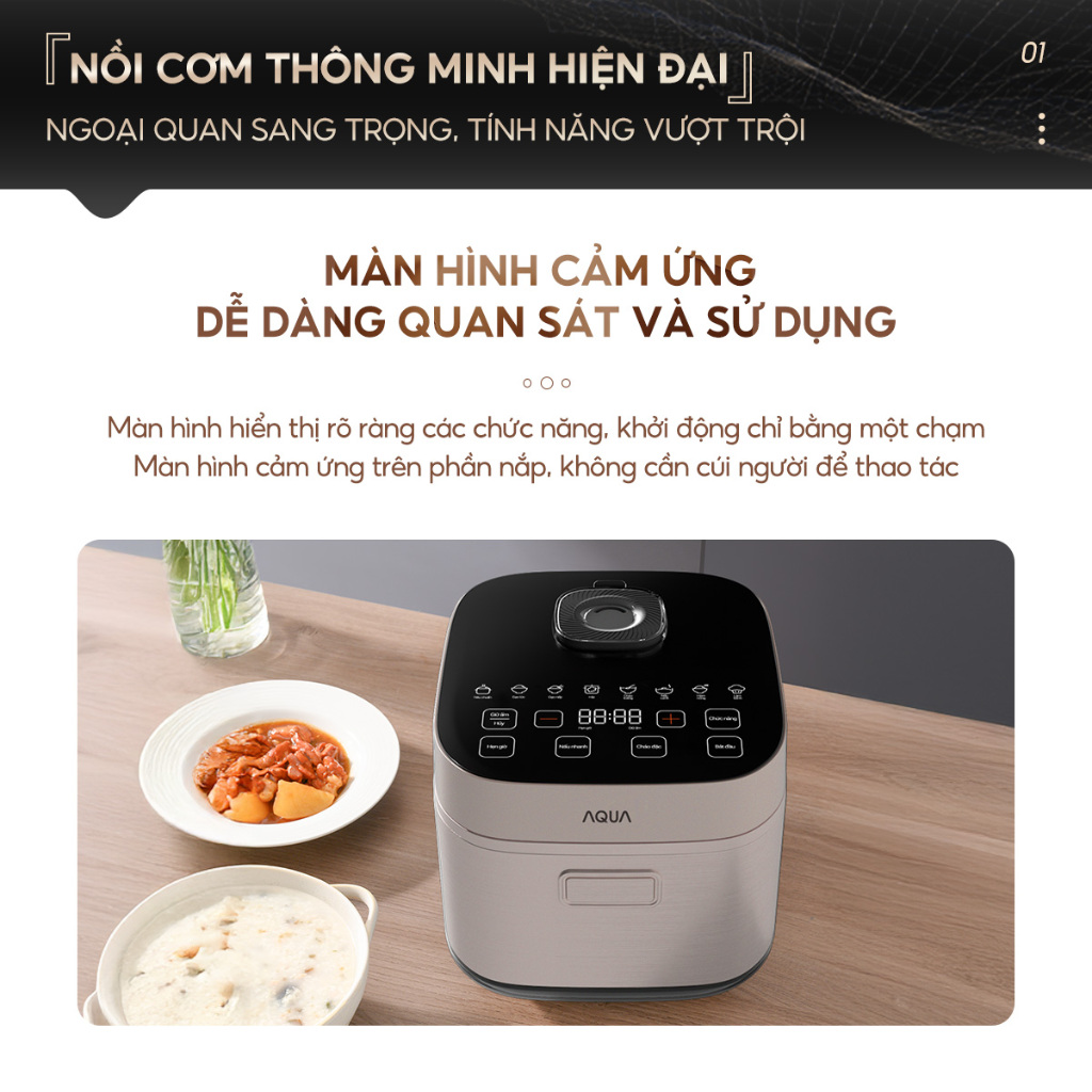 [HỎA TỐC HCM] Nồi cơm điện tử AQUA RBC401R 1.5L 3~6 người dùng + Cảm ứng - BH 6 THÁNG | BigBuy360 - bigbuy360.vn