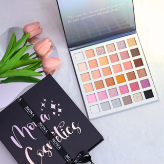 Bảng mắt Mona Cosmetics Gleam 36 ô màu đa sắc chất phấn siêu mịn lì lâu trôi, nhũ mắt lấp lánh dễ phối màu