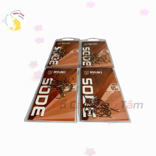 Lưỡi Câu Cá Ryuki Sode Không Ngạnh Thép Trắng Thân Dài Dáng Vuông Nhẹ Cứng ( vỉ 20c)