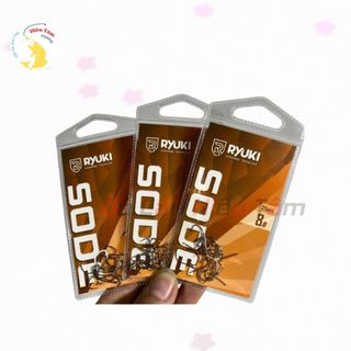Lưỡi Câu Cá Ryuki Sode Không Ngạnh Thép Trắng Thân Dài Dáng Vuông Nhẹ Cứng ( vỉ 20c)