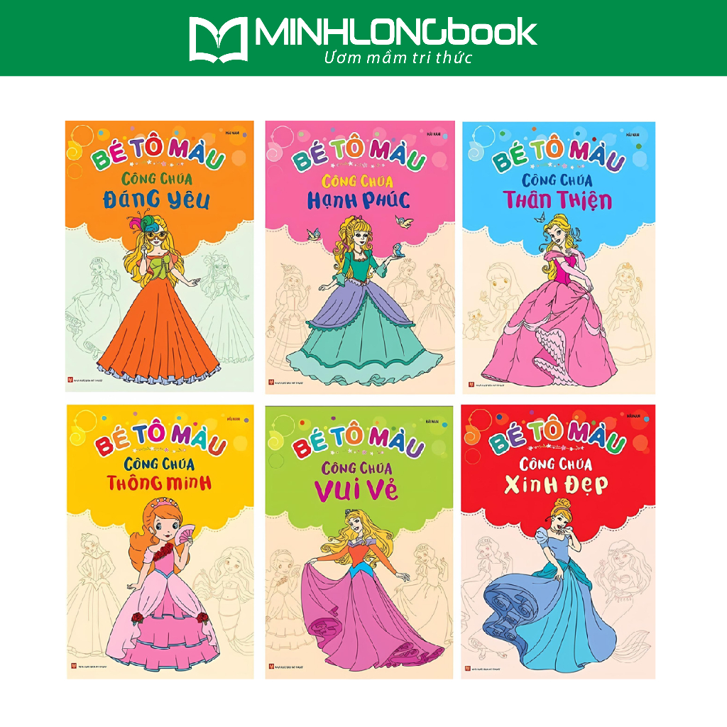 Sách: Combo Bé Tô Màu Công Chúa (Túi 6 Cuốn )
