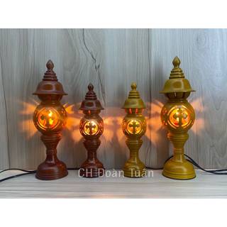 đèn thờ gỗ thánh giá kèm bóng (giá bán /1 cái)-Đèn gỗ công giáo