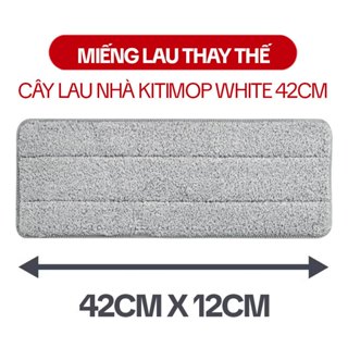  Miếng Lau Nhà Thay Thế KITIMOP WHITE 42CM Bông Lau Nhà Thay Thế 42X12CM Giẻ Lau Nhà Thay Thế 