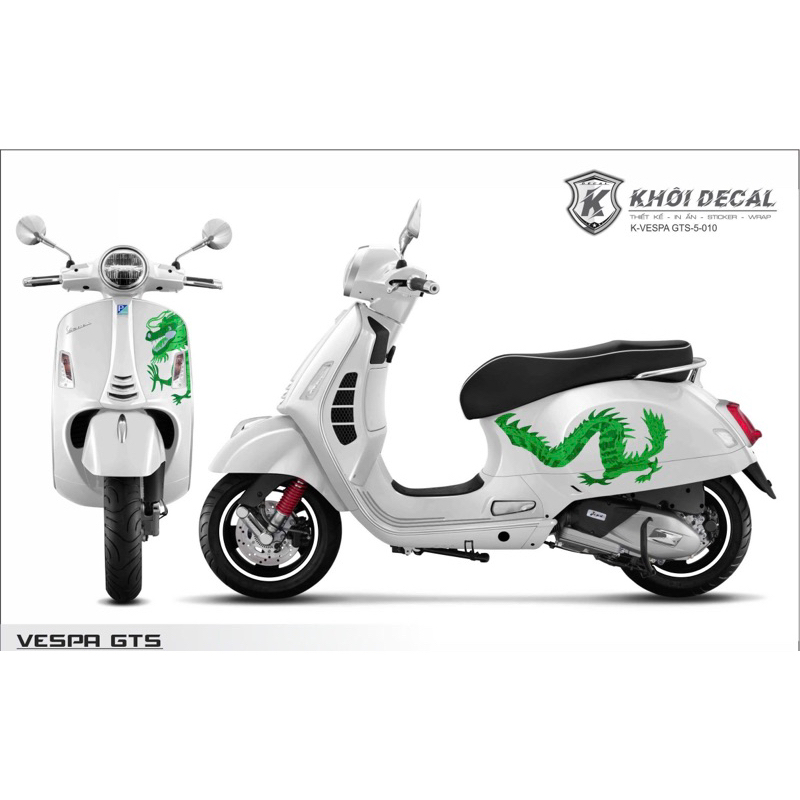 Tem Vespa gts rồng xanh