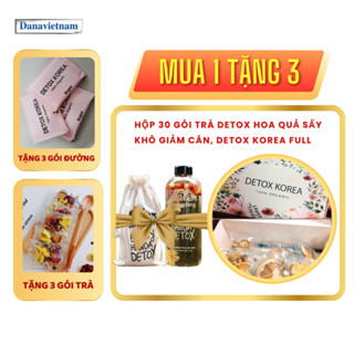 Hộp 30 gói trà Detox hoa quả sấy khô giảm cân, đẹp da, đẹp dáng, DETOX KOREA Full VIP (ảnh thật)