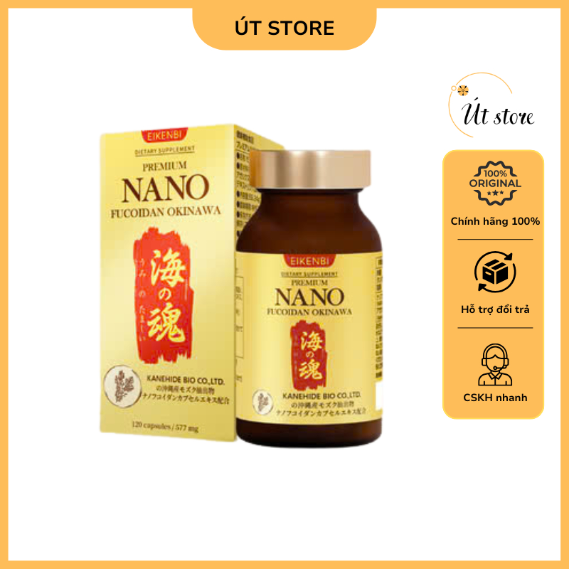 Nano Fucoidan Okinawa Premium Kanehide Bio x Eikenbi Nhật Bản - Hộp 120 viên
