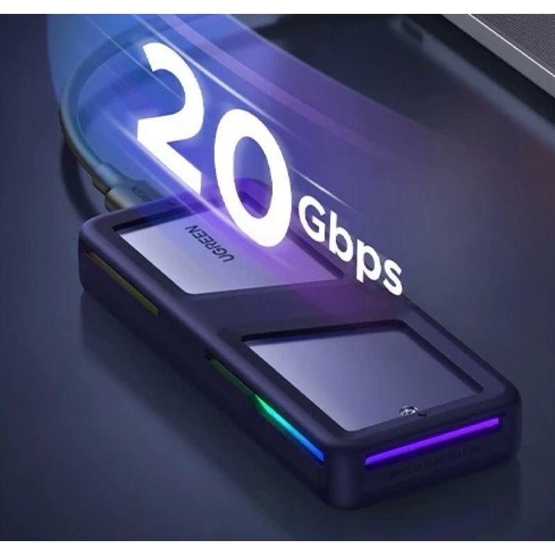 Box Ổ Cứng SSD UGREEN M.2 NVMe & SATA viền RGB Lighting | Tốc độ đến 20Gbps | Vỏ Nhôm bọc Silicon - Model CM777 ơiii | BigBuy360 - bigbuy360.vn