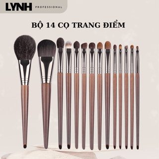 Bộ 14 cọ lông thú LYNH PROFESSIONAL chính hãng Cọ trang điểm lông tự nhiên bám phấn 