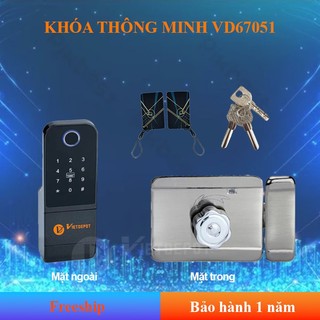  Khoá cửa cổng thông minh chống nước 1 chiều Viet Depot VD67051. Mở khóa Vân tay thẻ từ App Từ xa 