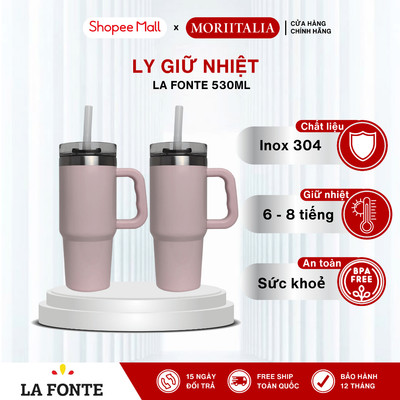 Ly Giữ Nhiệt La Fonte Kèm Ống Hút 530ml - 014700-PIN