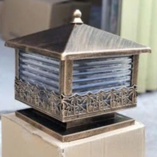 Đèn trụ cổng dáng cây dừa mạ đồng phi 300mm