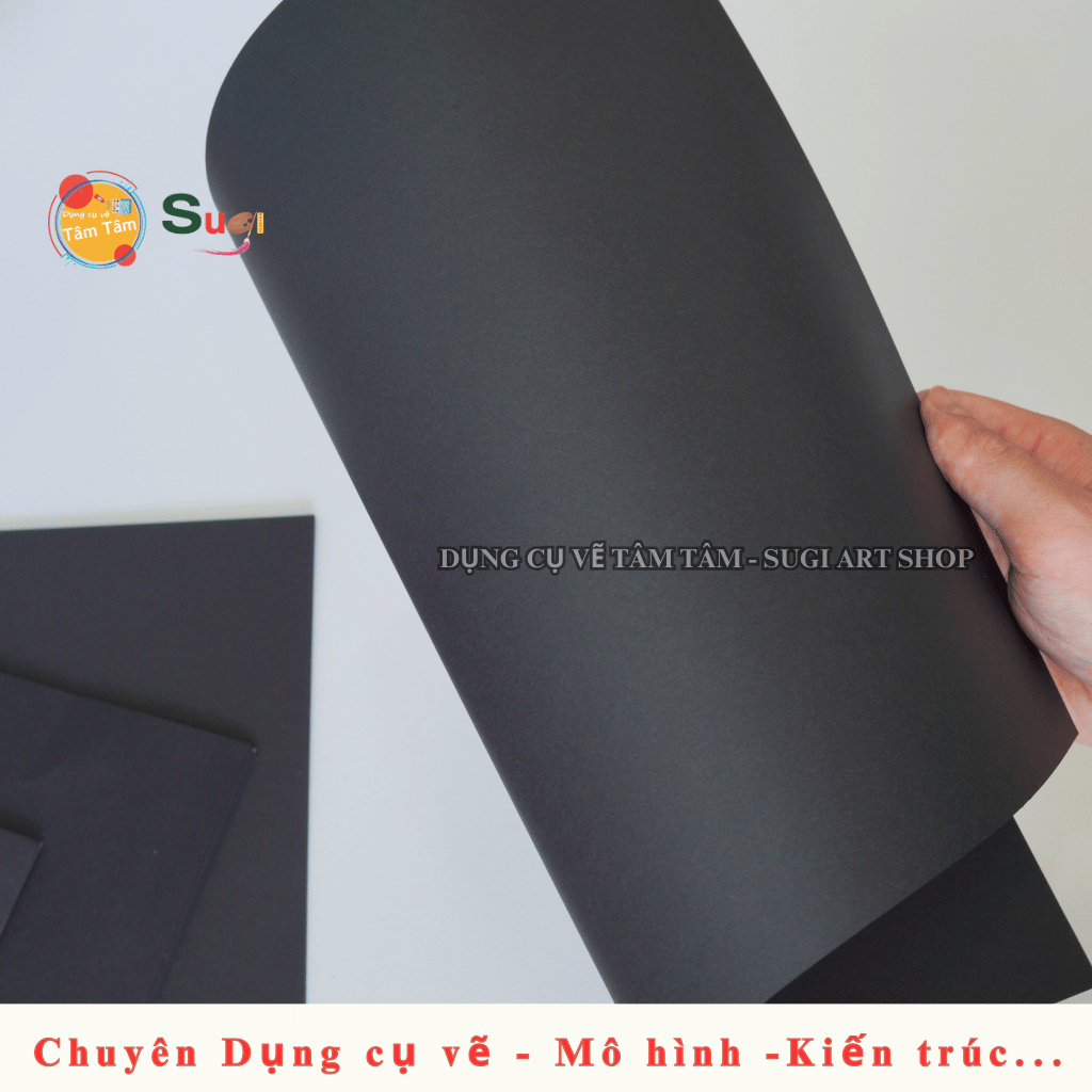 [ Tâm Tâm ] Xấp 10 tờ giấy vẽ màu đen 150gsm , BLACK PAPER , Giấy đen A3 , A4