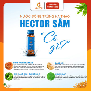 Hộp 10 chai nước Đông trùng hạ thảo Hector Sâm, tăng cường sức khỏe, giải rượu