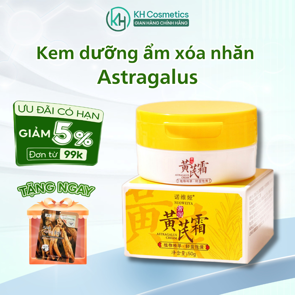 Kem dưỡng ẩm x.óa nhăn Astragalus - Astragalus Kem giúp làm da trắng sáng, dưỡng ẩm và cấp ẩm da, cải thiện nếp nhăn