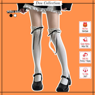  Tất Lolita Cao Cấp Vớ Cổ Cao Cosplay Unisex Phối Nơ Phong Cách Tiểu Thư Năng Động Dễ Thương - Mã TVC118 