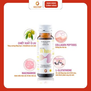 Hộp 10 chai nước đông trùng hạ thảo Hector White, chống lão hóa, trắng sáng da
