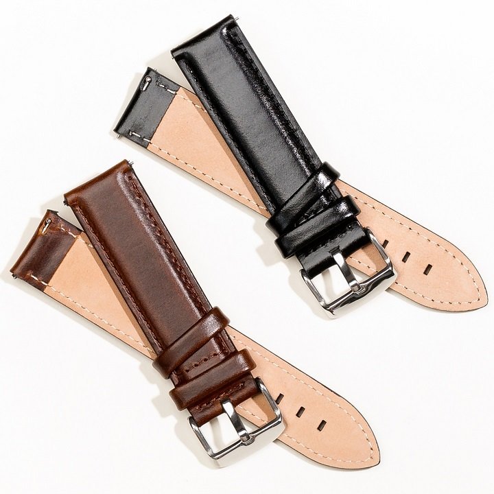 Dây Đồng Hồ Da Bò Thật Khóa Bạc - Dây Da Đồng Hồ 12mm 14mm 18mm 19mm 20mm