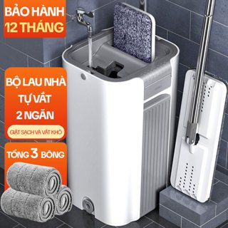  Bộ cây lau nhà tự vắt thông minh KITIMOP C6 PLUS chổi lau nhà 360 độ lau sàn làm sạch 3 bông lau 