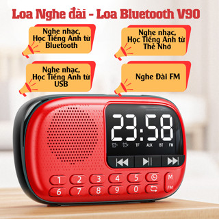 Loa đài Bluetooth V90 ,Loa đài đa năng Craven 3 pin 853 836s, Loa nghe pháp, Loa đài radio nhỏ gọn tiện lợi - BH 6T