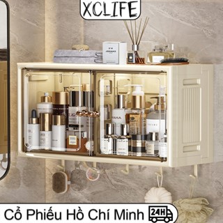 Tủ Nhà Tắm tủ đựng mỹ phẩm tủ thuốc gia đình không thấm nước Không Cần Đục Lỗ Kệ