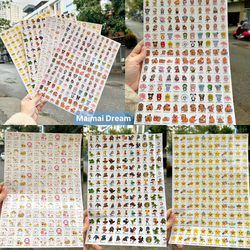 Sticker khen thưởng khổ A4 (mẫu lời khen tiếng Việt)