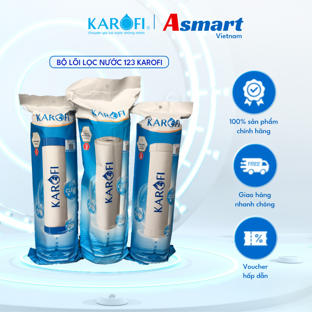 Bộ Lõi Lọc Nước Karofi 123 Chính Hãng