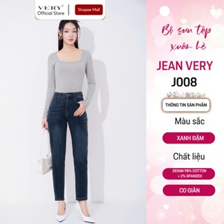 Quần Jean Nữ BAGGY Gấp Gấu VERY+ Hottrend , Quần bò cạp liền thời trang công sở J008