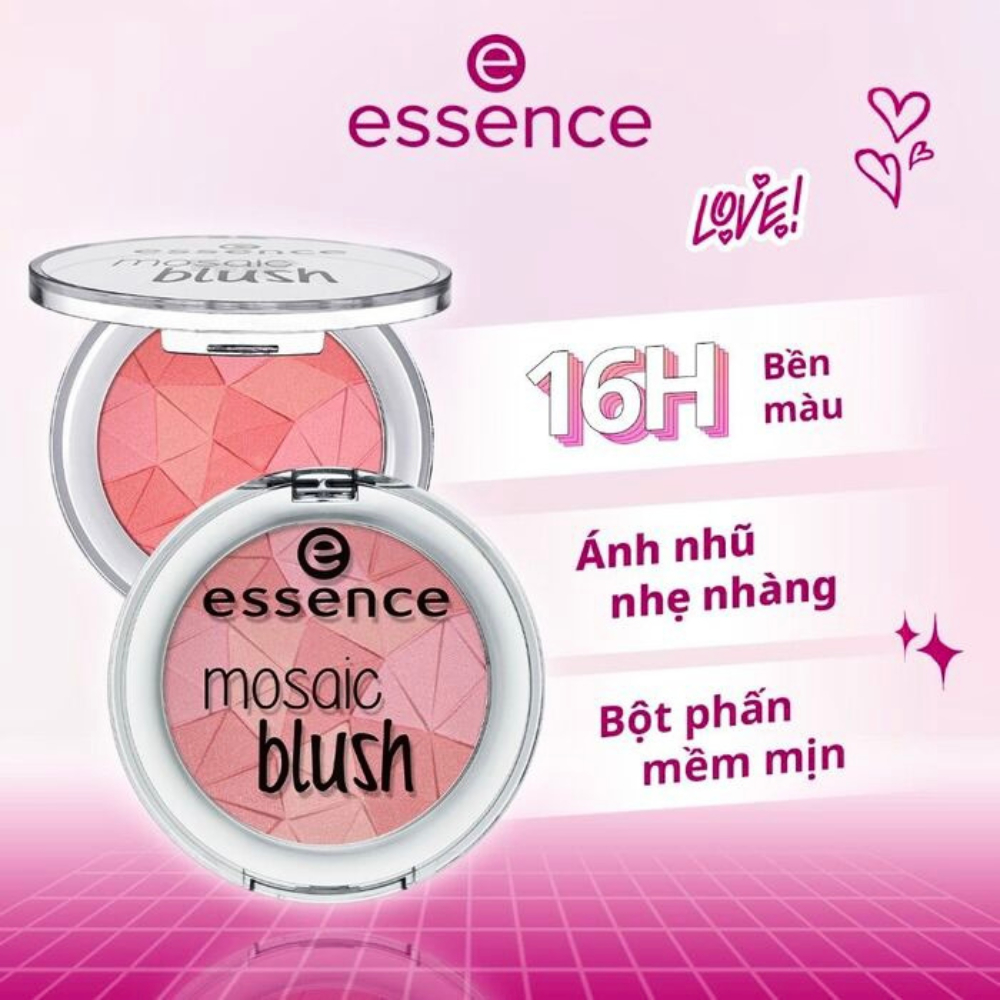 Phấn má hồng Essence Mosaic Blush 3 màu trong 1 lấp lánh 4,5g