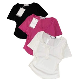 Áo thun tăm Choice XMNL-0048-66 màu trơn cổ U form vừa phối cúc ngực kiểu dáng basic