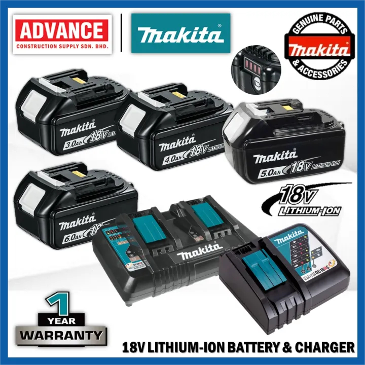 【Bản gốc】Makita 6Ah / 5Ah // 3Ah chính hãng cho pin Makita 18V BL1830B BL1850B thay thế BL1850 BL184