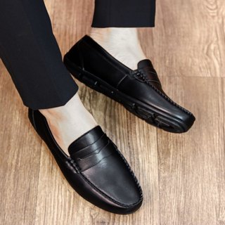 Giày Da Nam Chất Liệu Da PU Cao Cấp Đế Cao Su Khâu Chắc Chắn Mã B09 Màu Đen