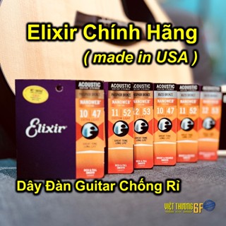 Bộ dây đàn guitar thùng ( acoustic ) nhập khẩu chính hãng Elixir