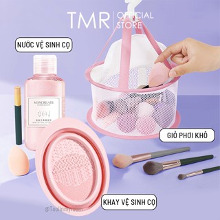Dụng cụ vệ sinh cọ trang điểm TMR bằng nhựa cao cấp và có thể gập lại rửa cọ trang điểm